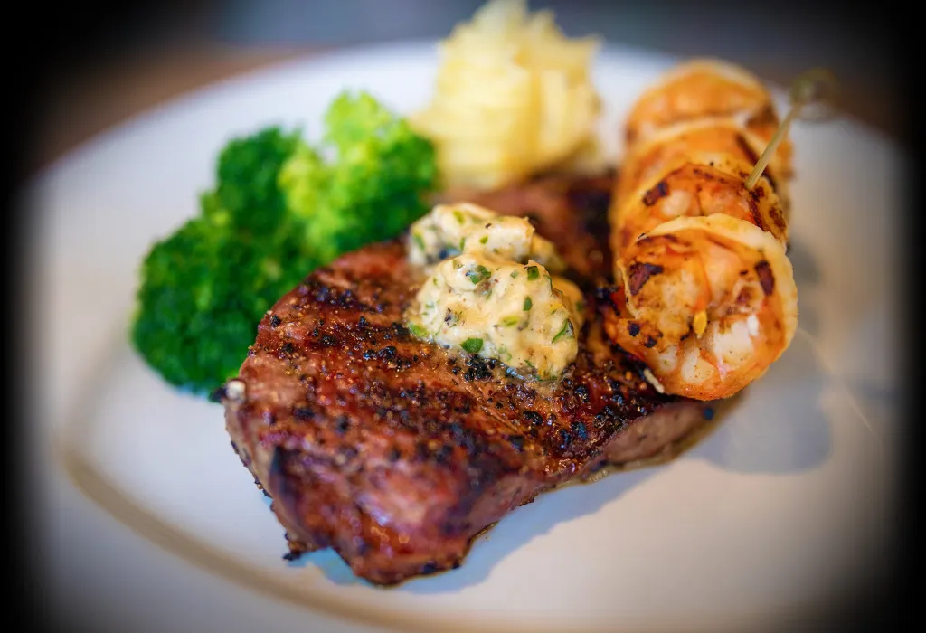 Grilled steak at South Lane Bistro